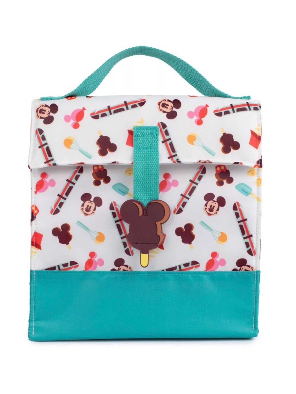 New Disney Mousewares Mickey Mouse Lunch Tote Aqua & White Monorail Ice Cream